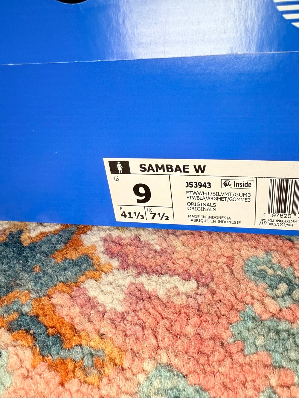 adidas Original Sambae White/Silver Metallic/Gum Platform Sneakers NIB - Picture 10 of 15
